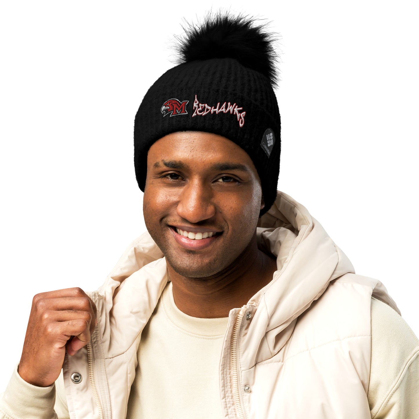 Redhawks Columbia pom-pom beanie