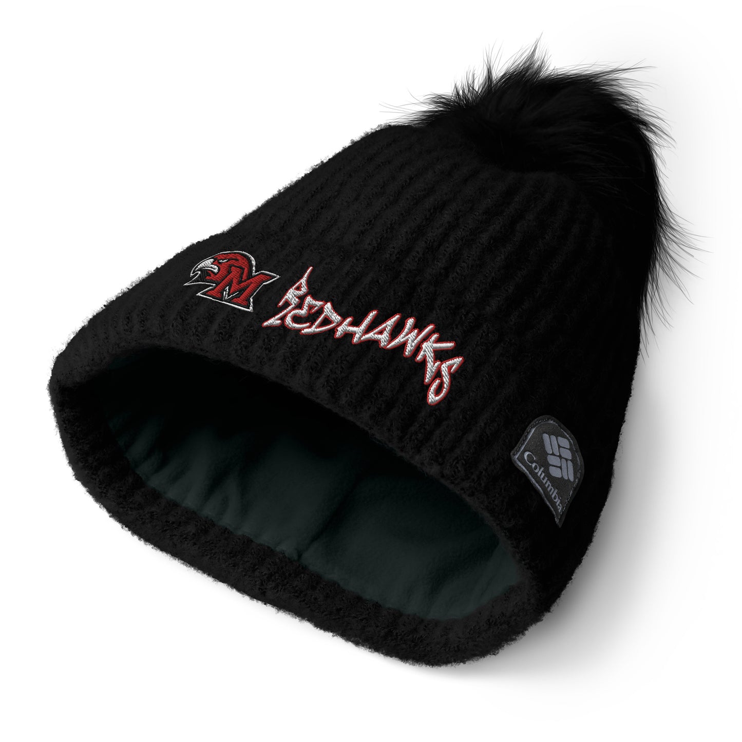 Redhawks Columbia pom-pom beanie